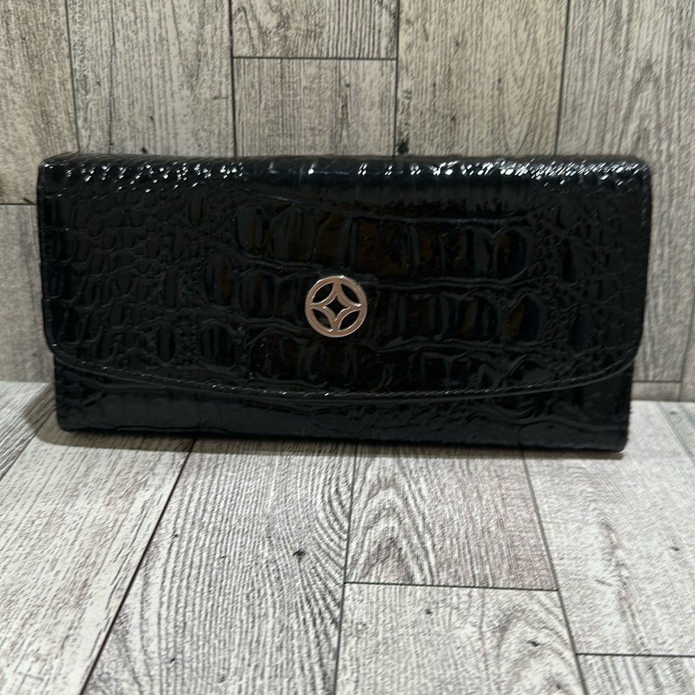 Faux black crocodile women’s wallet